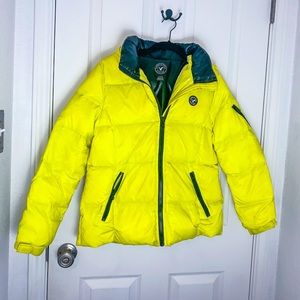 American Eagle Neon Yellow Puffer Coat